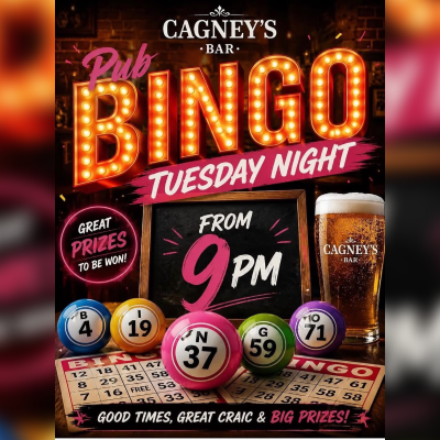 Bingo In Cagneys Every Tuesday Night