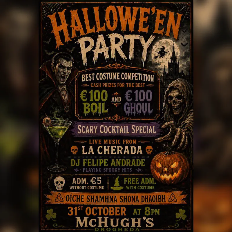 Halloween Party & Best Costume Competition – Live at McHugh